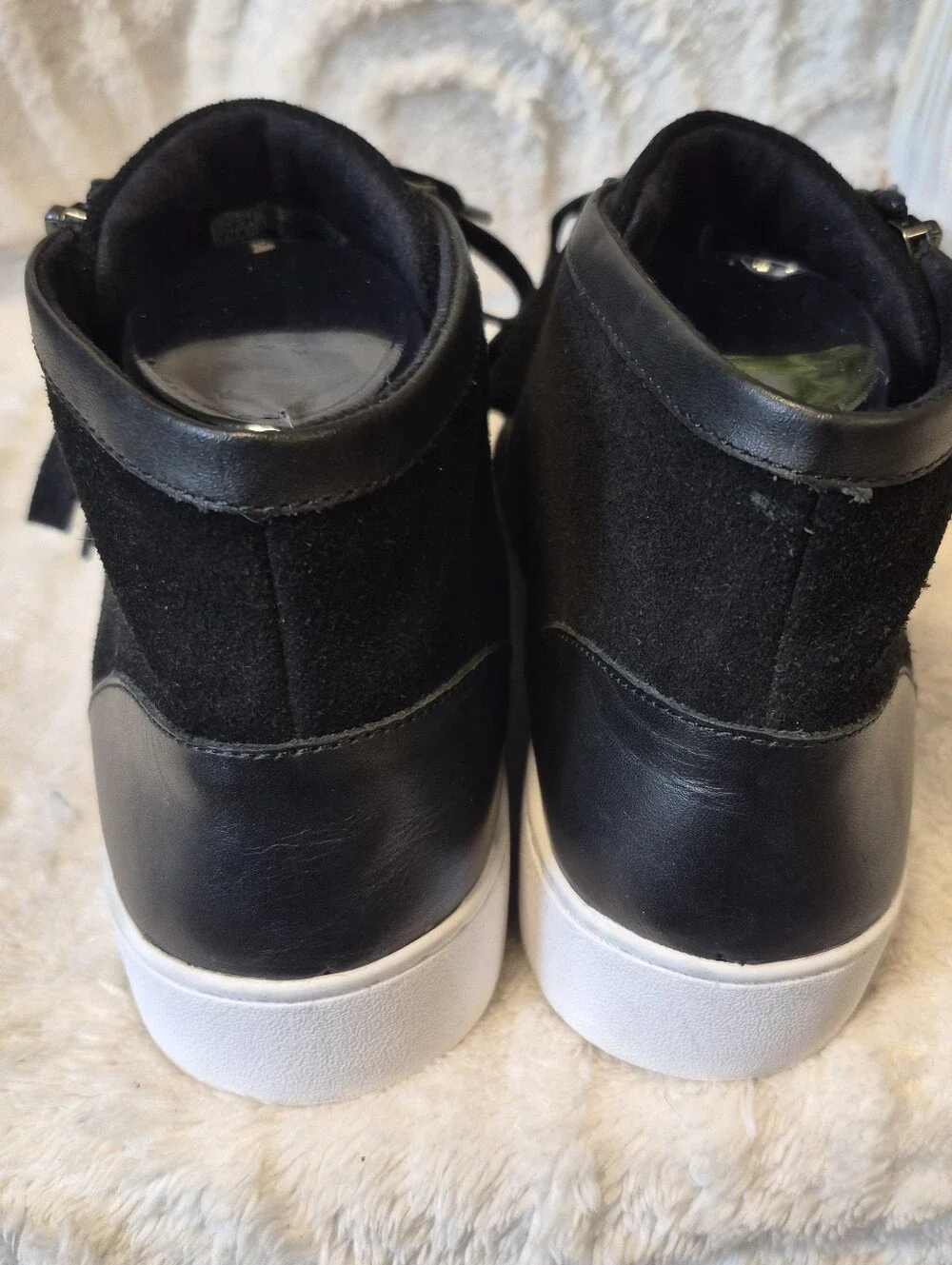 Vionic Splendid Torri Black Leather High Top Sneaker Shoes Women's Size 9.5